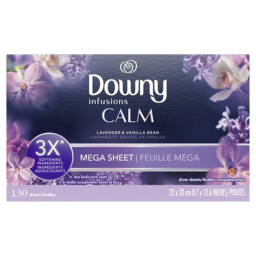 Downy Infusions Calm Lavender and Vanilla Bean Dryer Sheets 65 Sheets