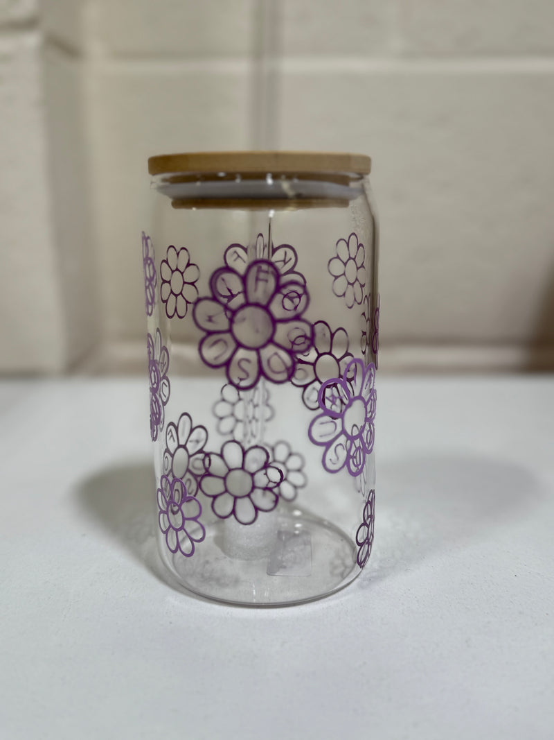 iFoodsUK Purple Flower Glass Juice Box