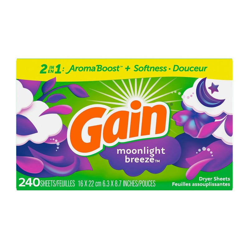 Gain Fabric Moonlight Breeze Softener Dryer Sheets 240 Sheets