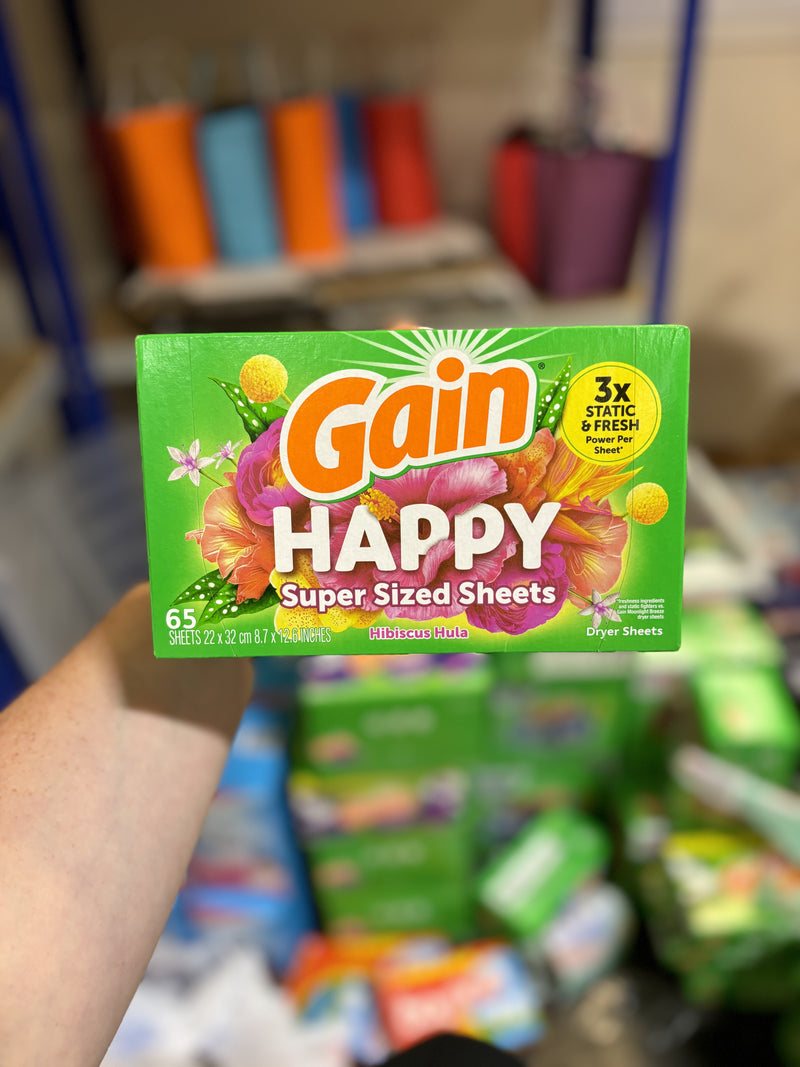 Gain Happy Hibiscus Hula Dryer Sheets 65’s