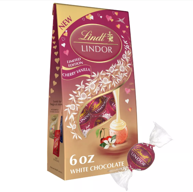 Lindor Valentine's Cherry Vanilla Truffle Bag 144g