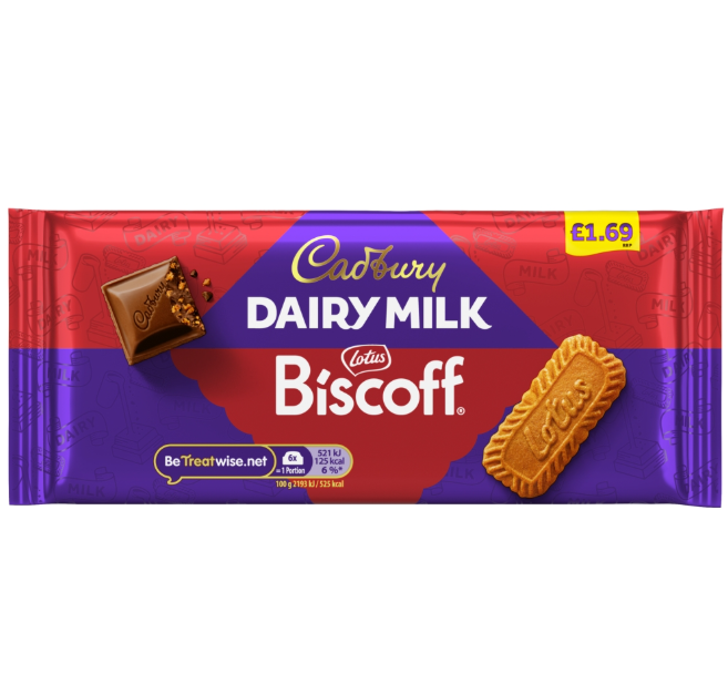 Cadbury Dairy Milk With Lotus Biscoff Chocolate Bar 95g