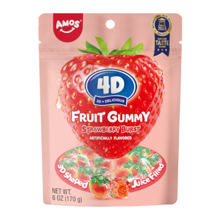 Amos 4D Fruit Gummy Strawberry Burst 170g