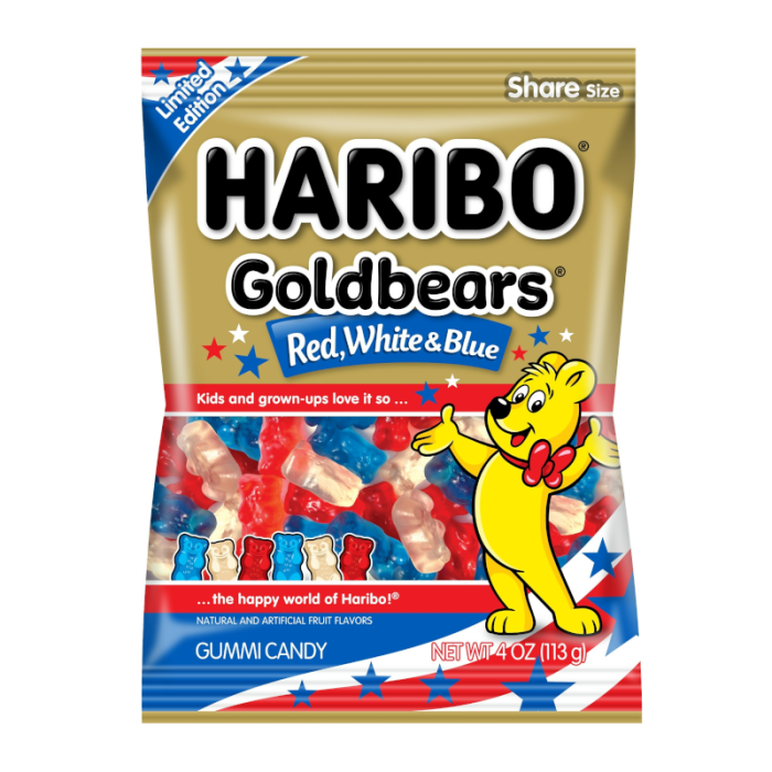Haribo Gold Bears Red, White & Blue 113g