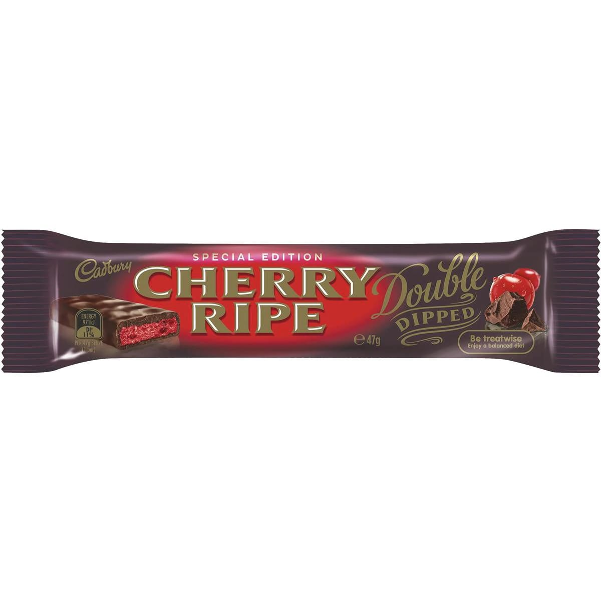 Cadbury Cherry Ripe Double Dipped 47g - Best Before 8th February 2026