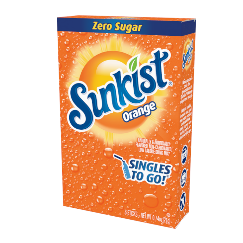 Sunkist Orange Zero Sugar Singles to Go 21g