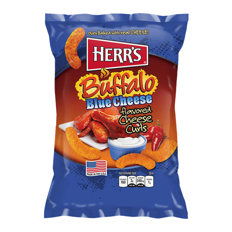 Herr's Cheese Curls Buffalo Blue Cheese Flavour Puffs 170g