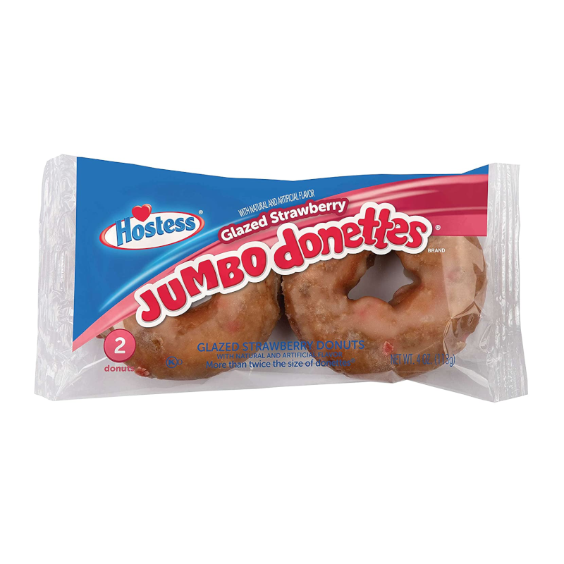Hostess Glazed Strawberry Jumbo Donettes Twin Pack 113g