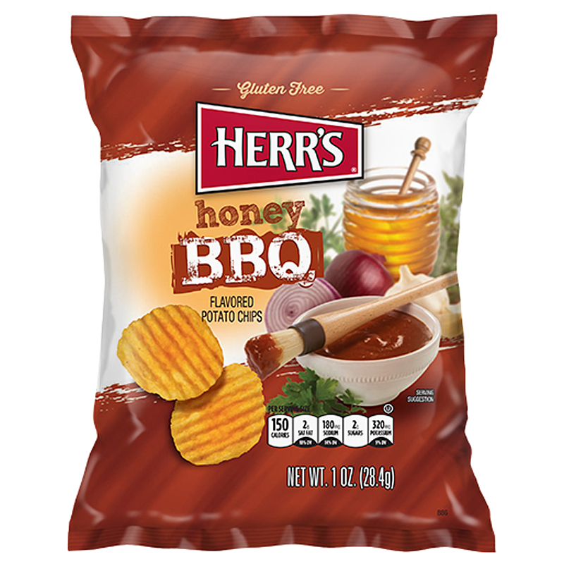 Herr's Honey BBQ Flavoured Chips 28g