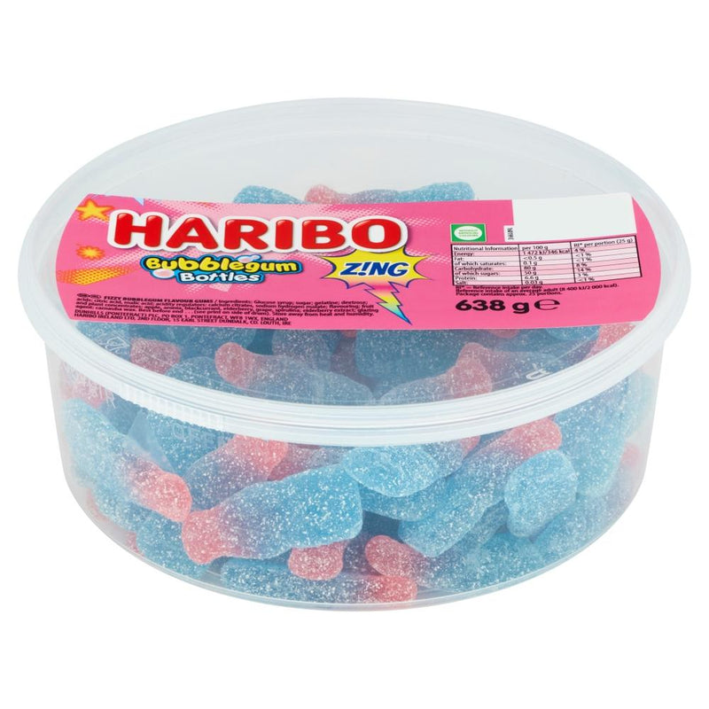 Haribo Bubblegum Bottles Zing Tub 638g