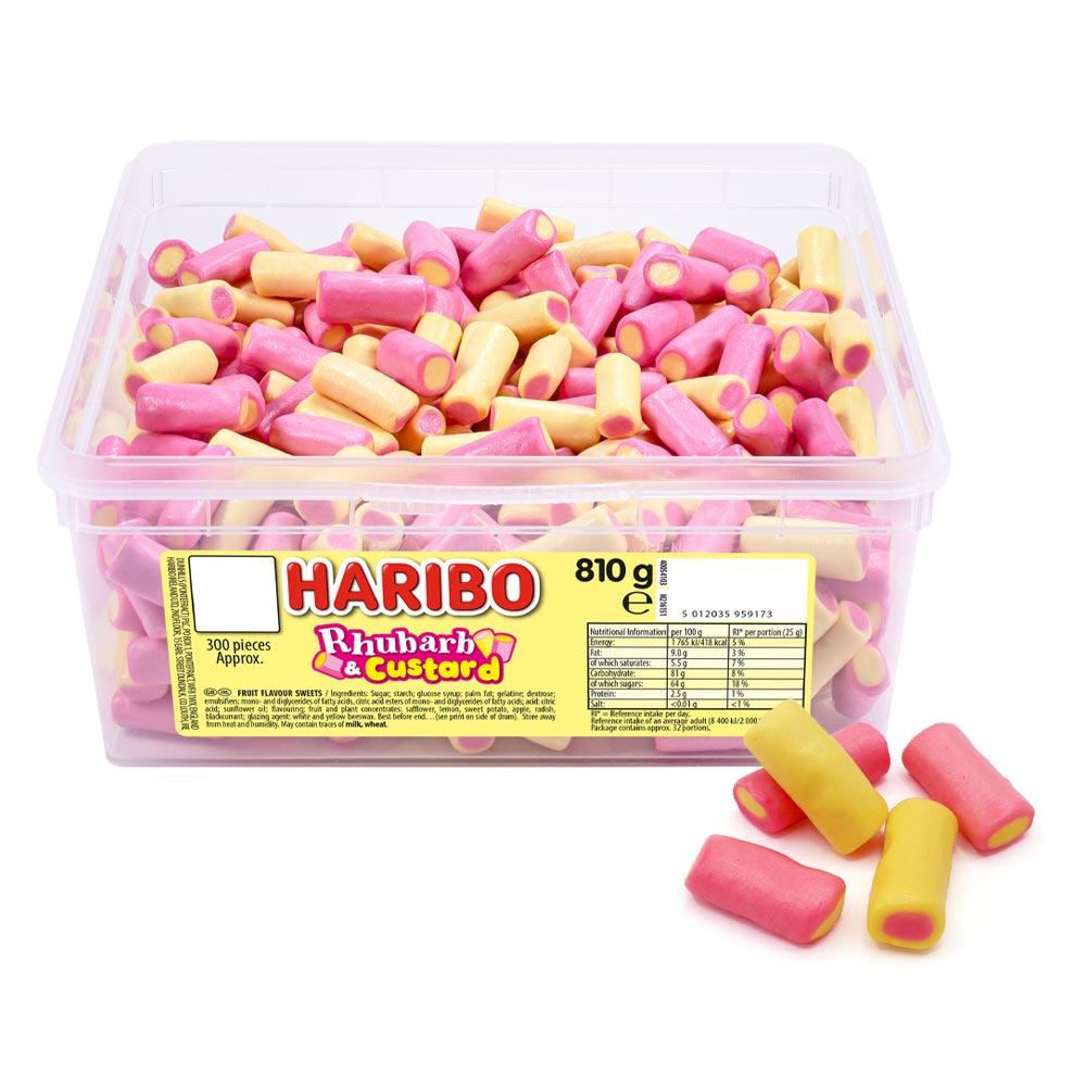 Haribo Rhubarb & Custard Sweets Tub 810g