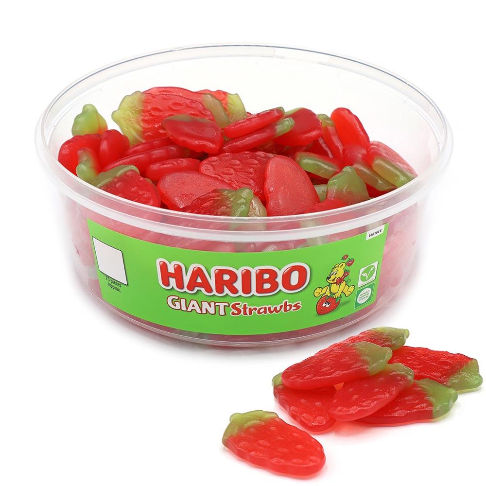 Haribo Giant Strawbs Tub 825g