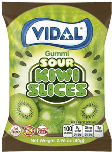 Vidal Sour Kiwi Slices Peg Bag 100g