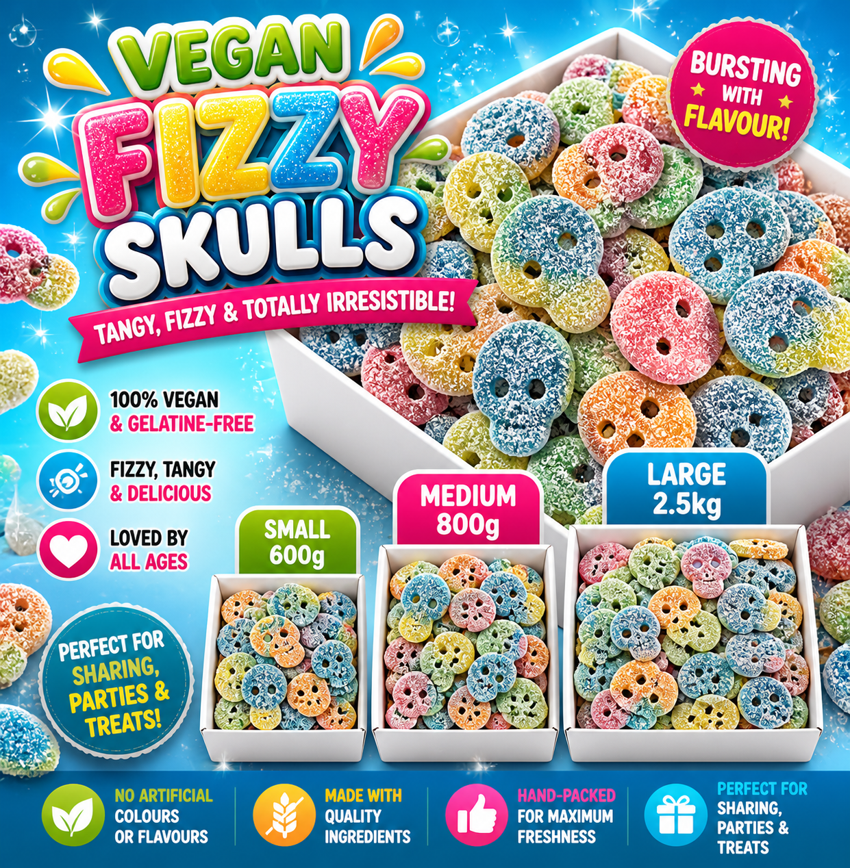 Fizzy Skulls Sweets Box