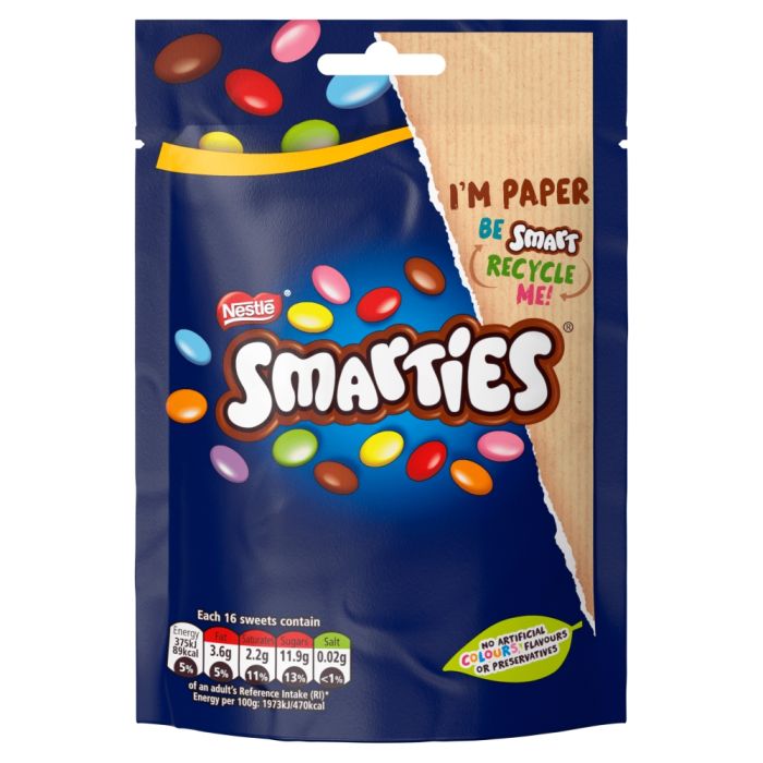 Smarties Milk Chocolate Pouch 105g