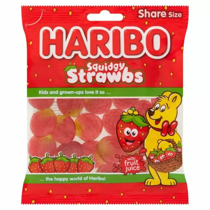 Haribo Squidgy Strawbs Share Bag 160g