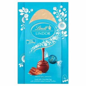 Lindt Milk Chocolate Easter Egg With Lindor Salted Caramel Truffles 260g