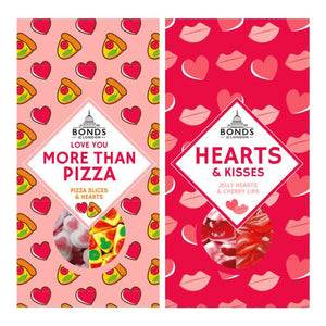 Bonds Hearts & Kisses & Love You More Than Pizza Pun Boxes 140g