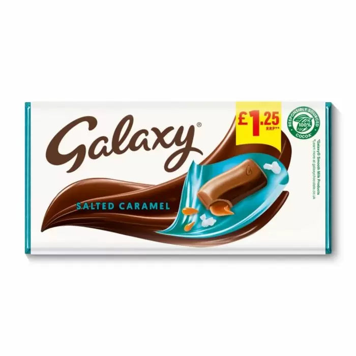 Galaxy Salted Caramel & Milk Chocolate Block Bar 135g