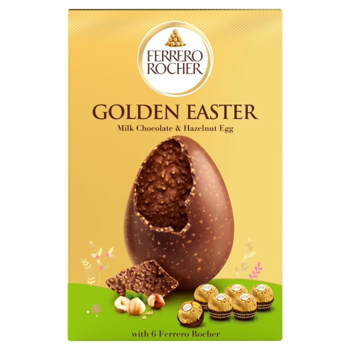 Ferrero Rocher Milk Chocolate & Hazelnut Golden Easter Egg 250g