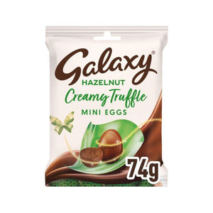 Galaxy Milk Chocolate & Creamy Hazelnut Truffles Easter Mini Eggs Bags 74g