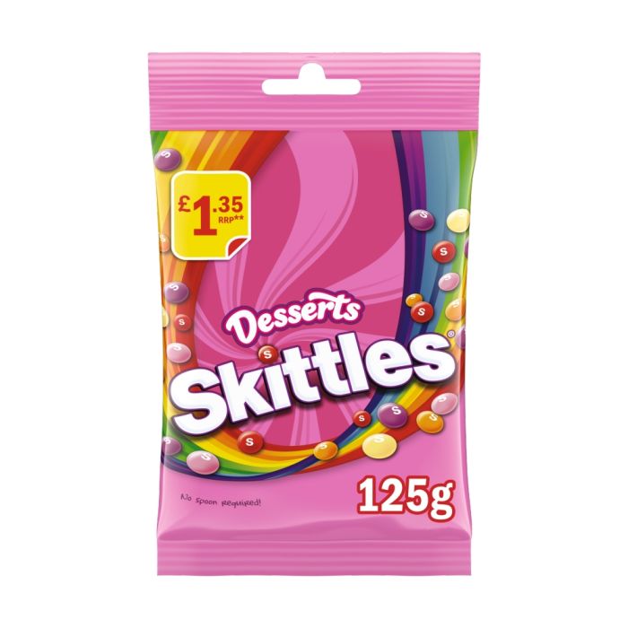 Skittles Vegan Sweets Dessert Flavoured Treat Bag 125g