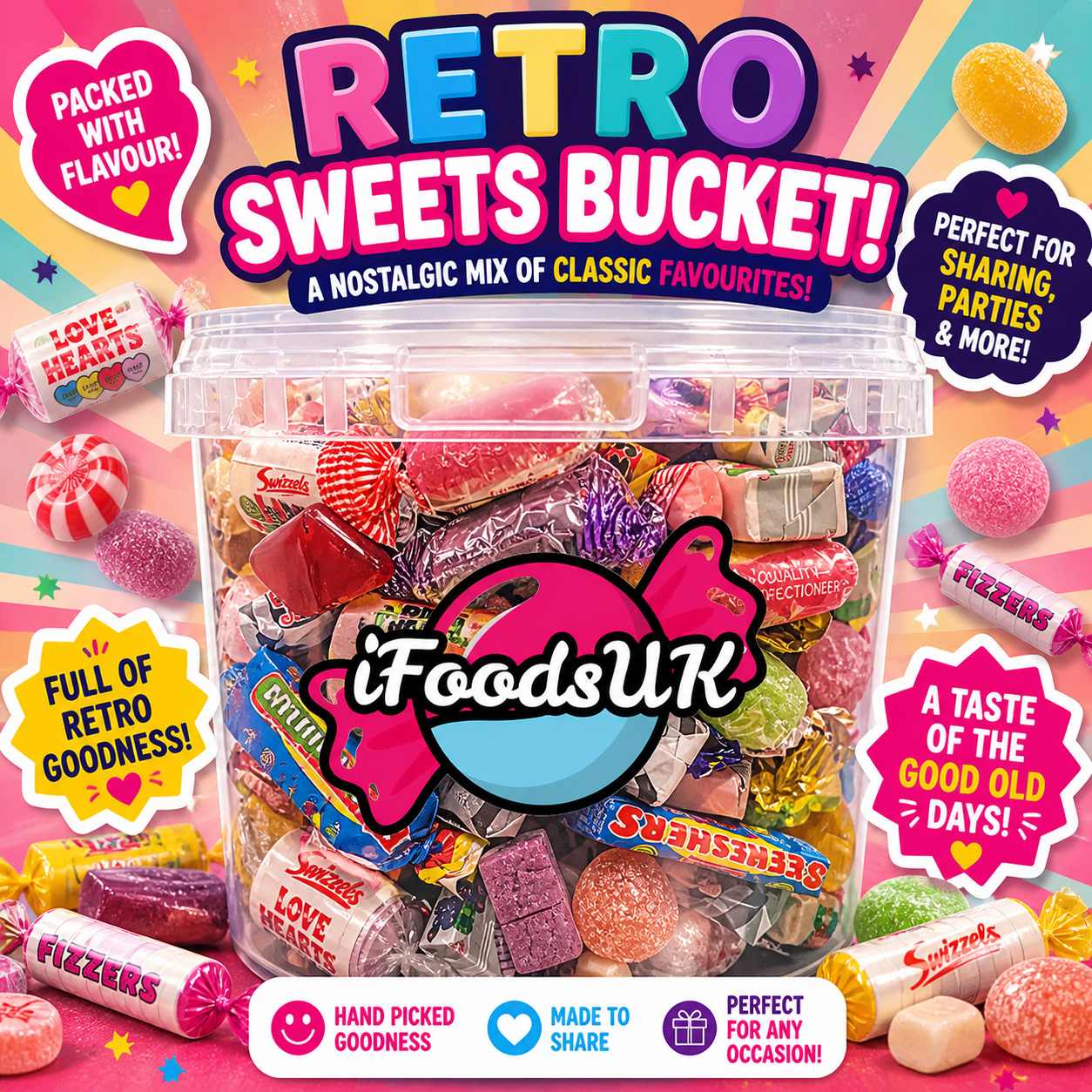 Retro Sweets Bucket 1.5kg