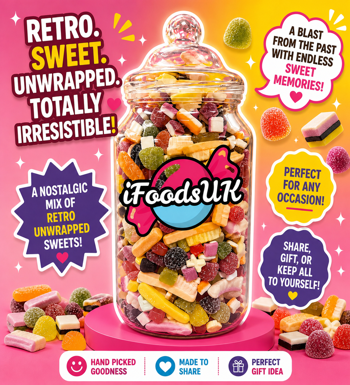 Unwrapped Retro Sweets Jars
