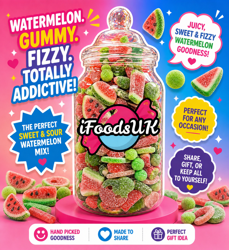 Watermelon Fizzy & Gummy Sweets Jars