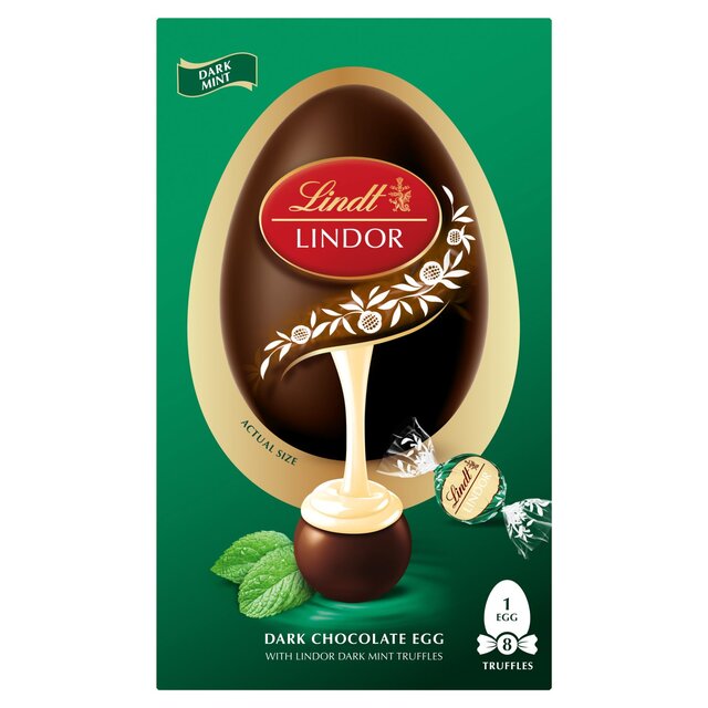 Lindt Lindor Chocolate Easter Egg with Dark Mint Chocolate Truffles 260g