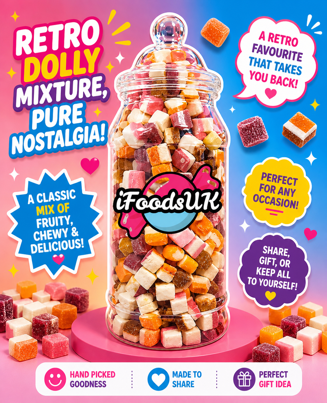 iFoodsUK Dolly Mixture Jar 700g