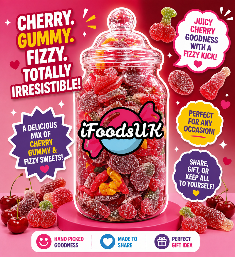 Cherry Fizzy & Gummy Sweets Jars
