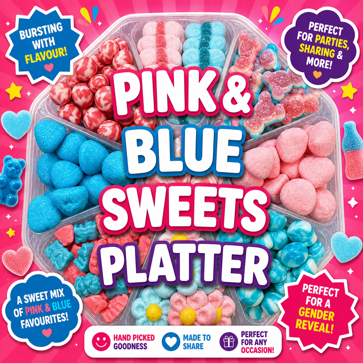 Pink & Blue Sweets Platter