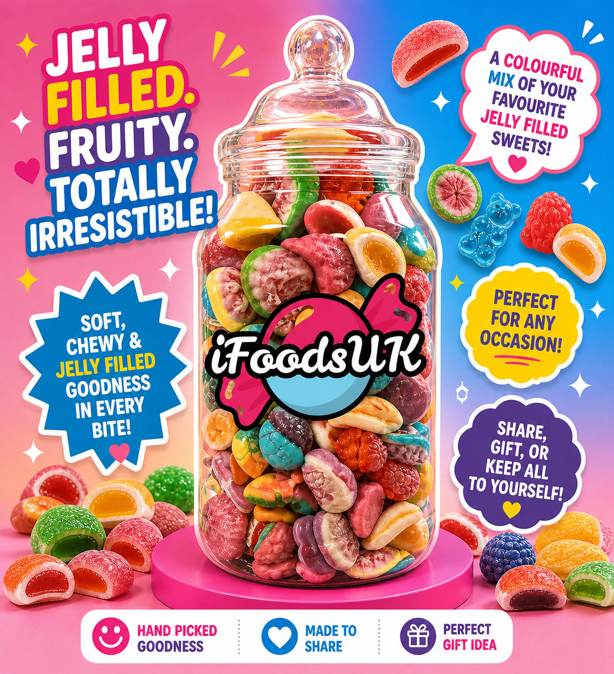 Jelly Filled Sweets Jar