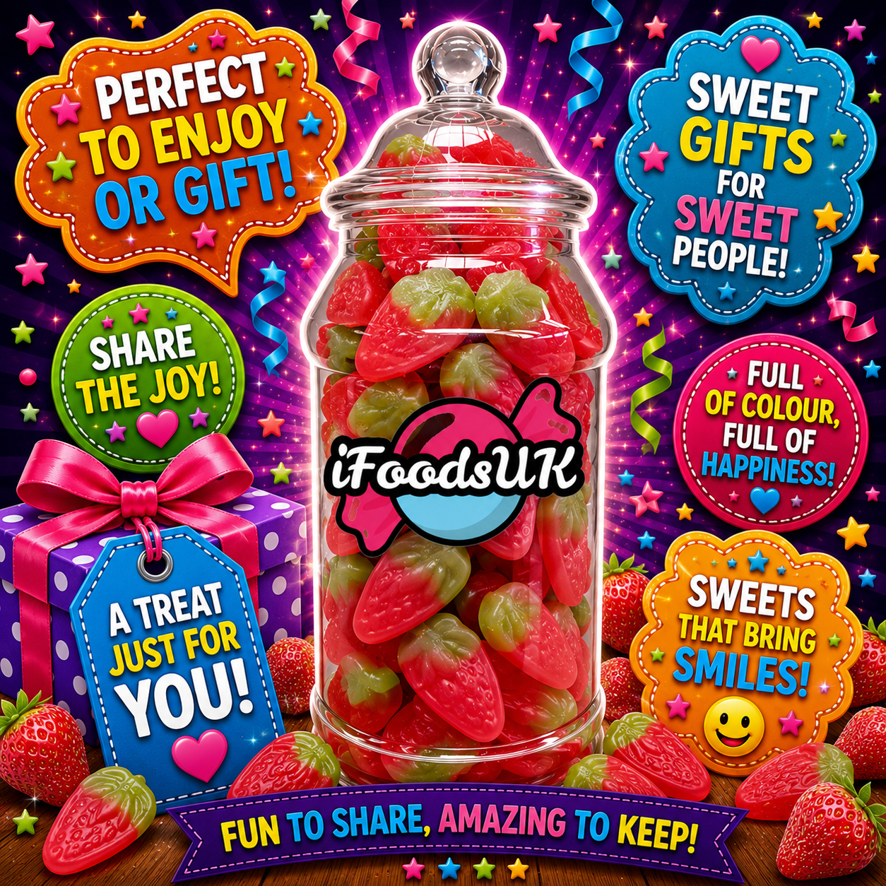 Giant Strawbs Gift Jar