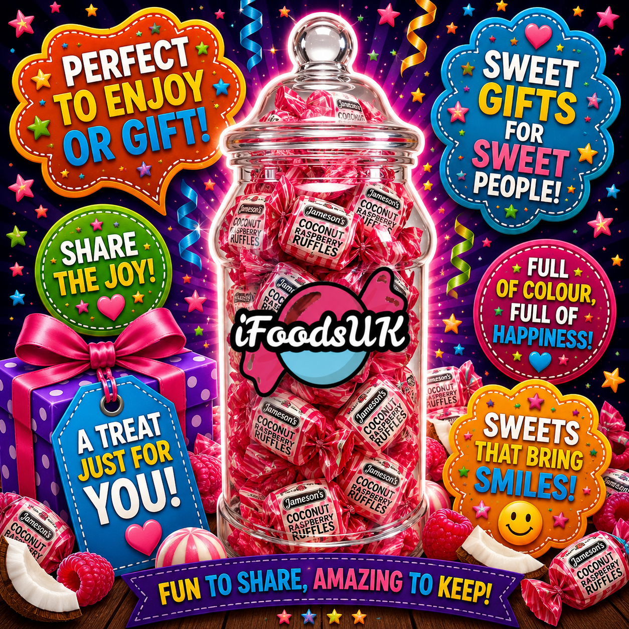 Jameson's Raspberry Ruffles Gift Jar