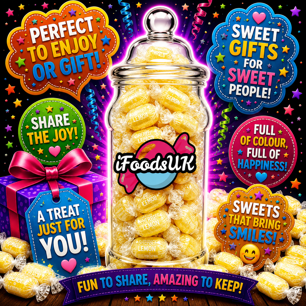 Sherbet Lemons Gift Jar