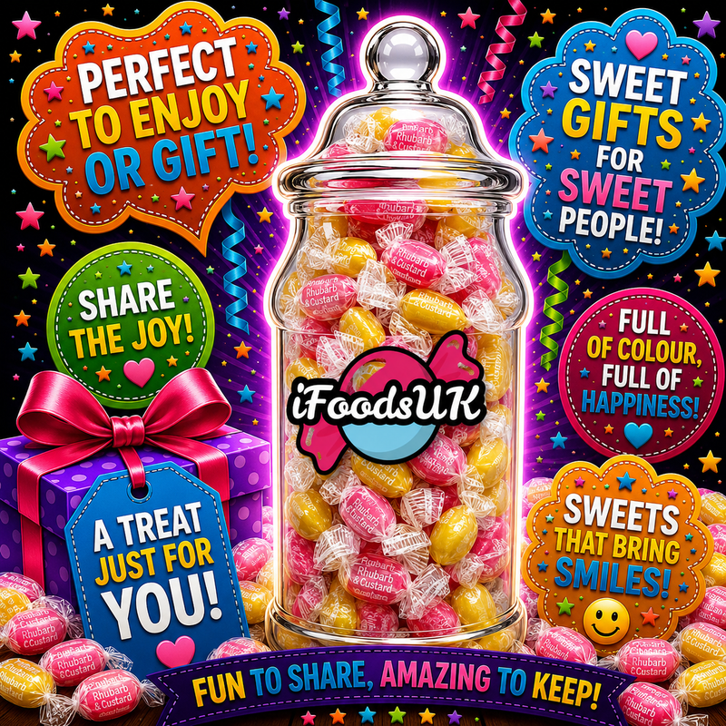 Hard Boiled Rhubarb & Custards Gift Jar