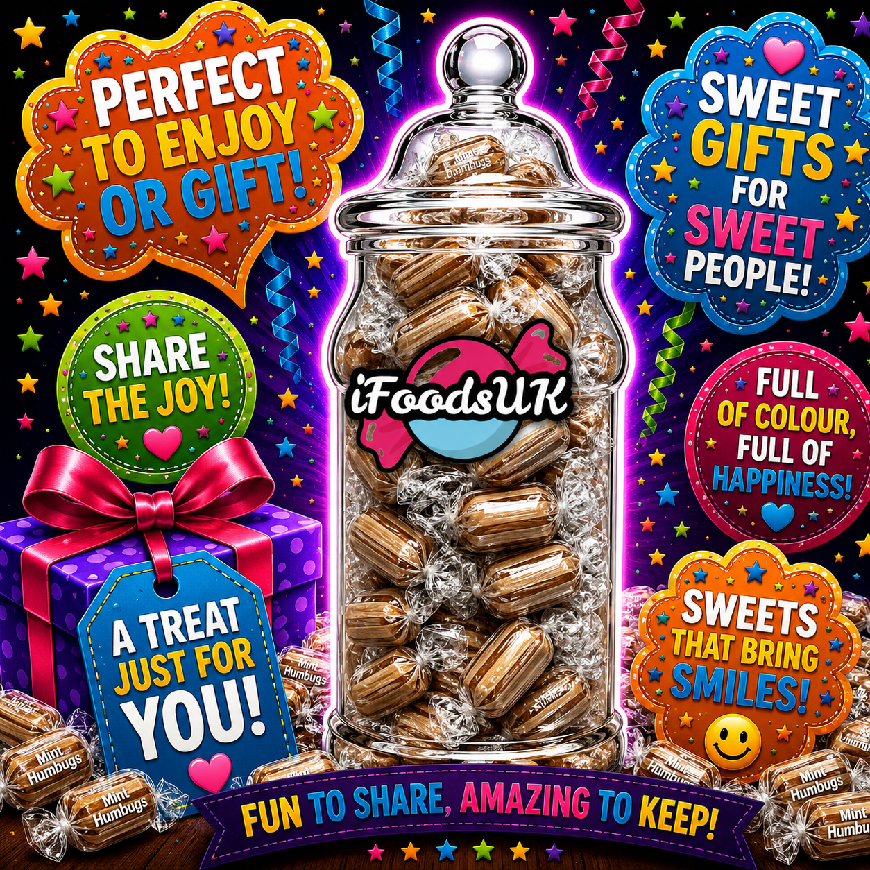 Mint Humbugs Gift Jar