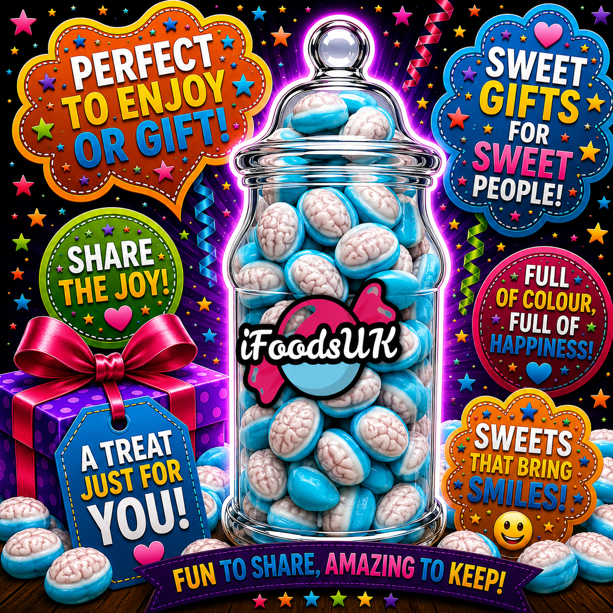 Jelly Filled Brains Gift Jar