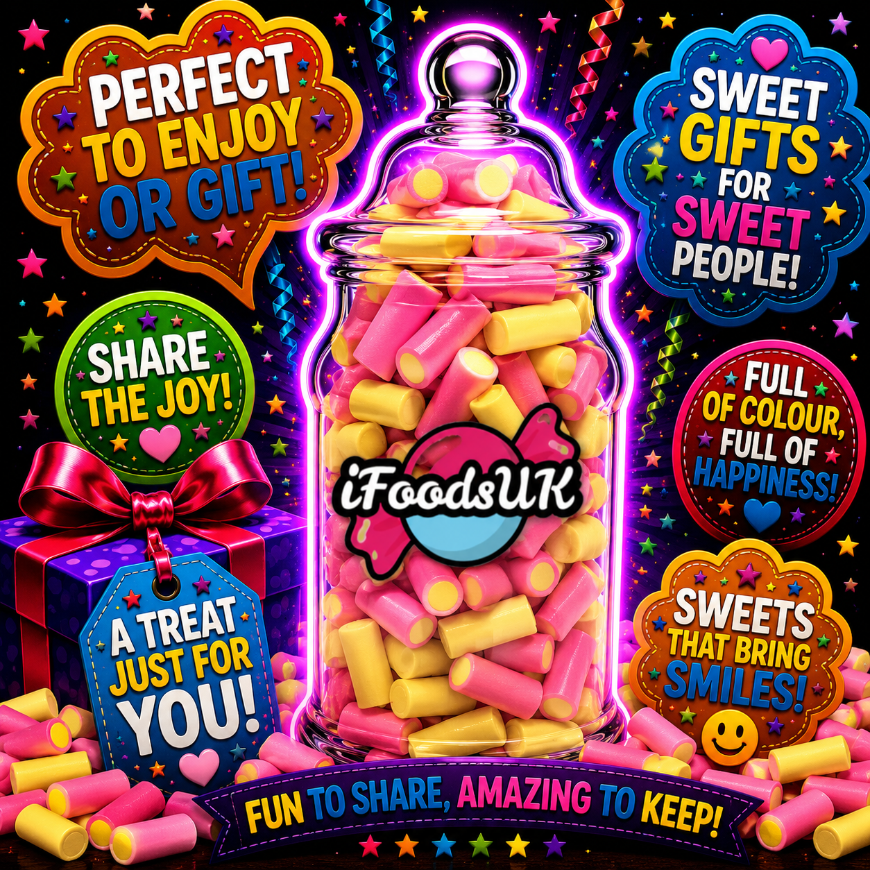 Haribo Rhubarb & Custard Gift Jar
