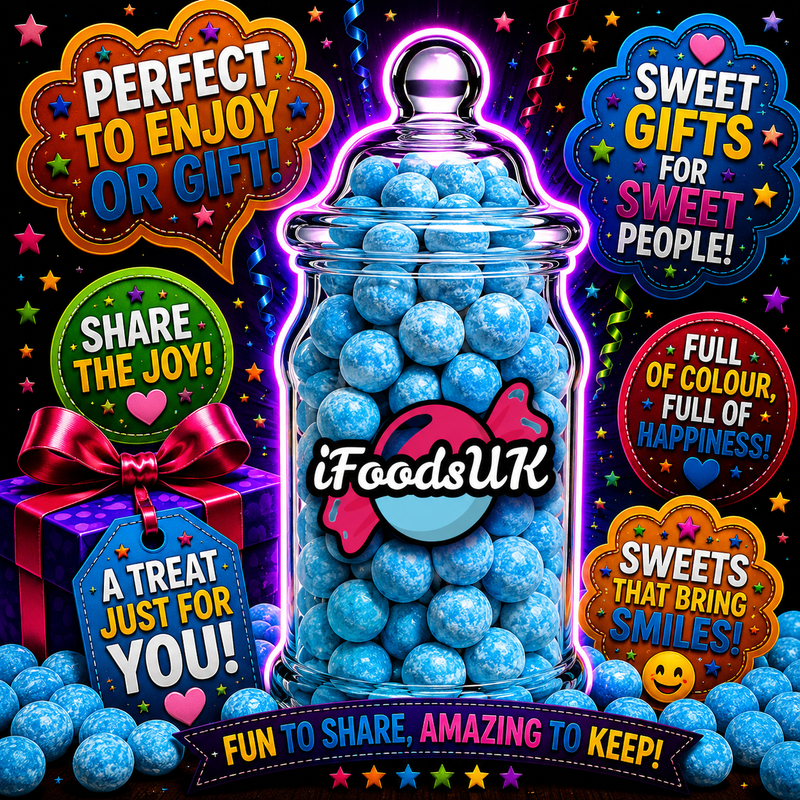 Blue Raspberry Bon Bons Gift Jar