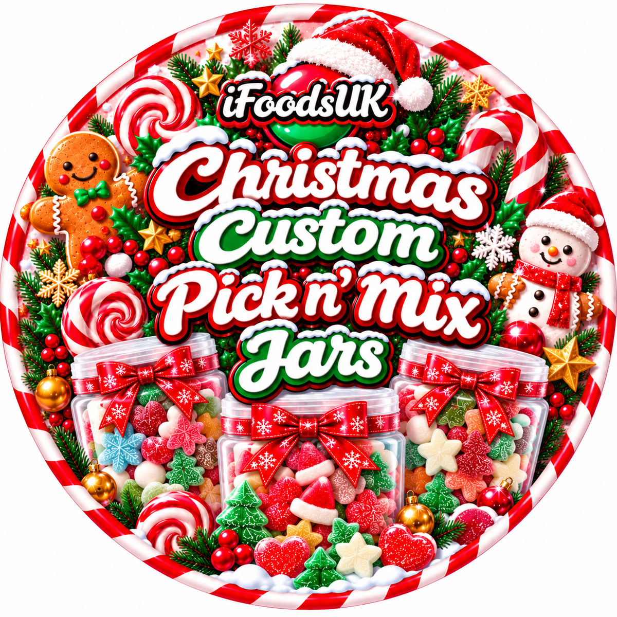 Custom Christmas Pick N' Mix Jars