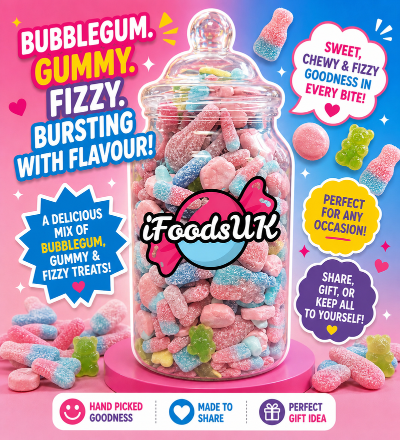 Bubblegum Fizzy & Gummy Sweets Jars