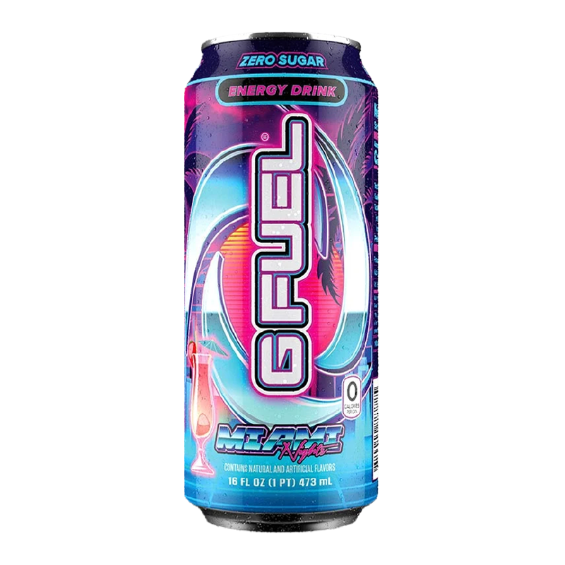 G Fuel Miami Nights Strawberry Coconut Pineapple Zero Sugar Energy Drink 473ml