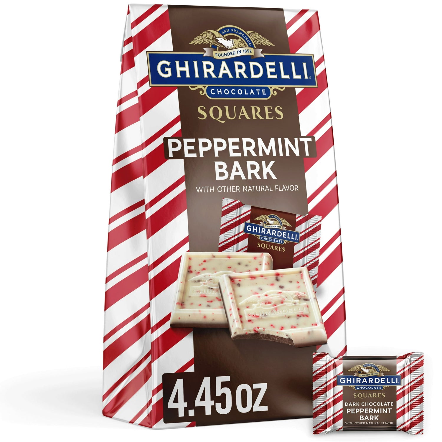 Ghirardelli Chocolate Squares Bag Dark Chocolate Peppermint Bark 126g