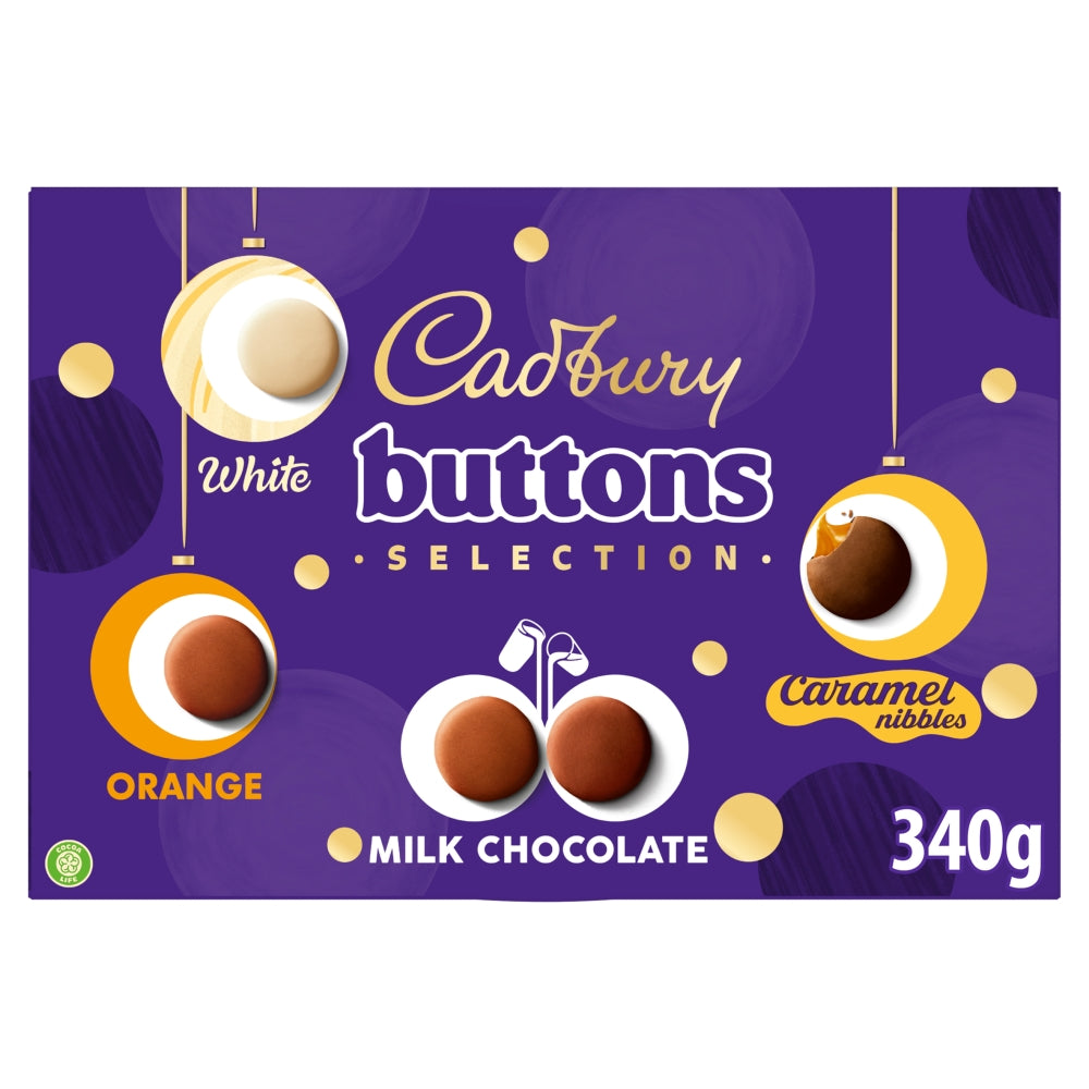 Cadbury Buttons Chocolate Selection Box, Milk and White Chocolate 375g