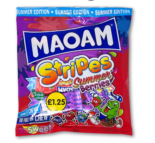 Haribo Maoam Stripes Summer Berries Bag 140g