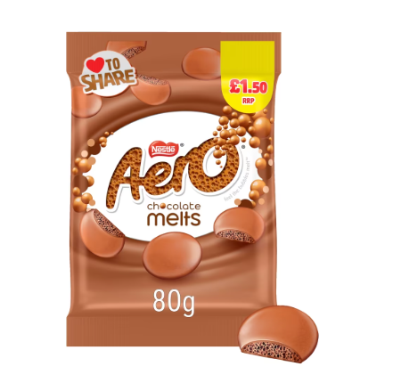 Aero Melts Milk Chocolate Sharing Bag 80g
