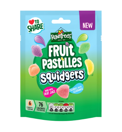Rowntree's Fruit Pastilles Squidgers Sweets Sharing Bag 120g